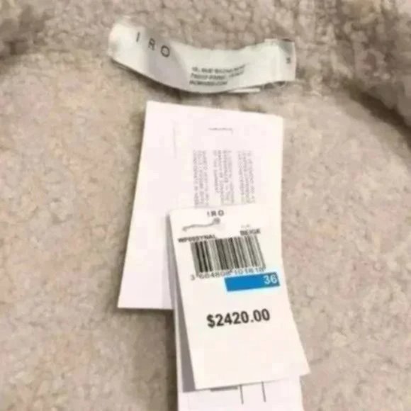IRO Biege Synal Winter Shearling Sheepskin Moto Jacket Coat. 36 / S size - Picture 12 of 15